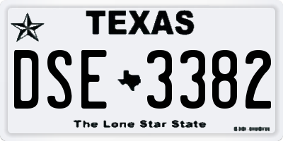 TX license plate DSE3382