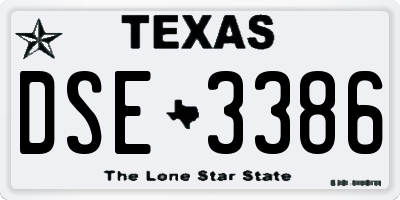 TX license plate DSE3386