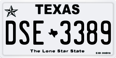 TX license plate DSE3389