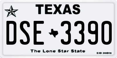 TX license plate DSE3390