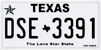 TX license plate DSE3391