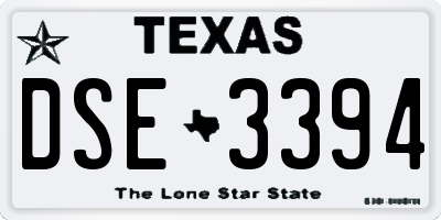 TX license plate DSE3394