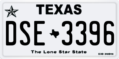 TX license plate DSE3396