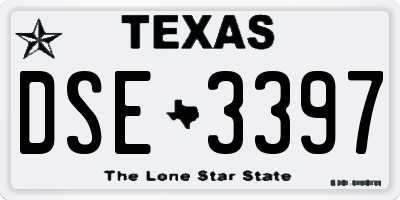 TX license plate DSE3397