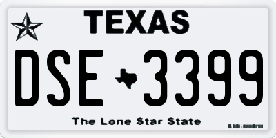 TX license plate DSE3399