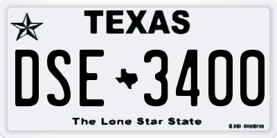 TX license plate DSE3400