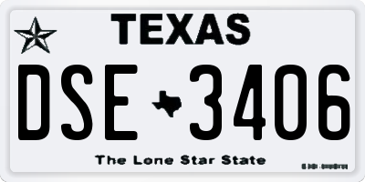 TX license plate DSE3406