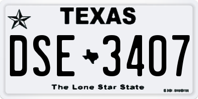 TX license plate DSE3407