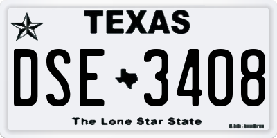 TX license plate DSE3408
