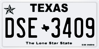 TX license plate DSE3409