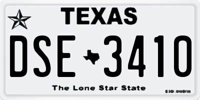 TX license plate DSE3410