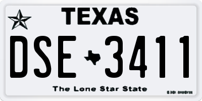 TX license plate DSE3411