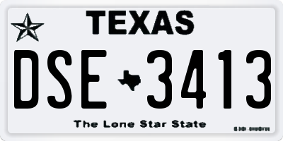 TX license plate DSE3413