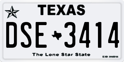 TX license plate DSE3414