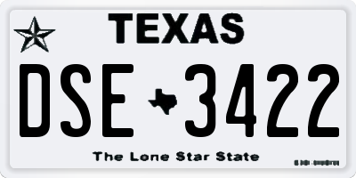 TX license plate DSE3422