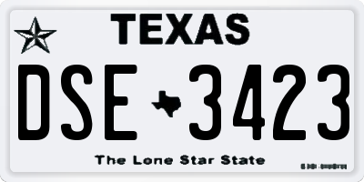 TX license plate DSE3423