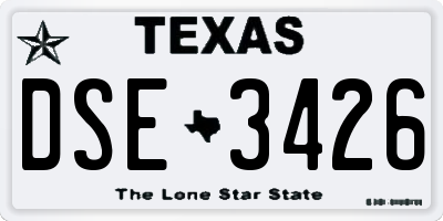 TX license plate DSE3426