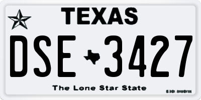TX license plate DSE3427