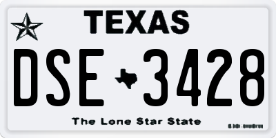 TX license plate DSE3428