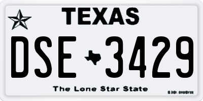 TX license plate DSE3429