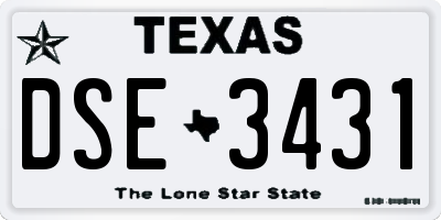 TX license plate DSE3431