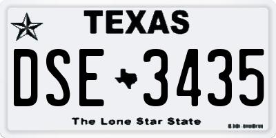 TX license plate DSE3435