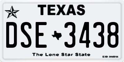 TX license plate DSE3438