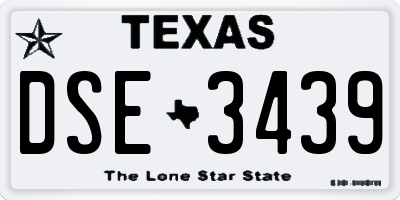 TX license plate DSE3439