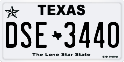 TX license plate DSE3440