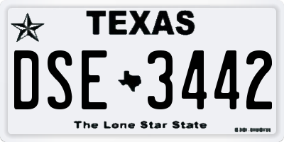 TX license plate DSE3442
