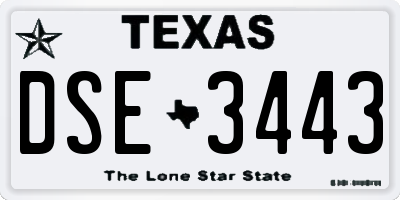 TX license plate DSE3443