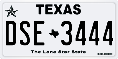 TX license plate DSE3444
