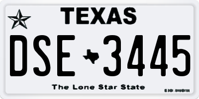 TX license plate DSE3445