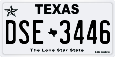 TX license plate DSE3446