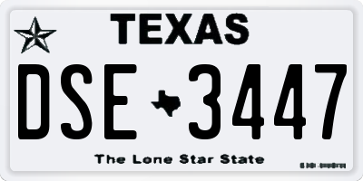 TX license plate DSE3447