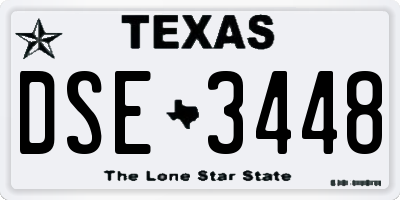 TX license plate DSE3448