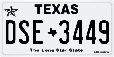 TX license plate DSE3449