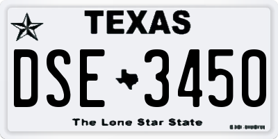 TX license plate DSE3450