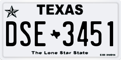 TX license plate DSE3451