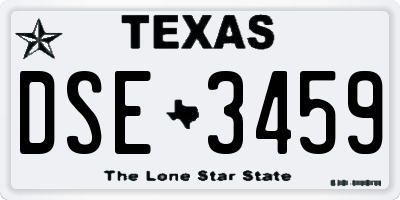 TX license plate DSE3459