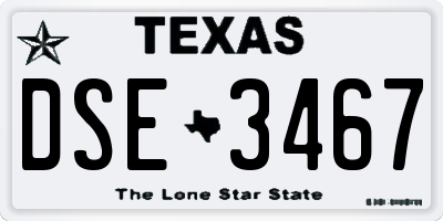 TX license plate DSE3467