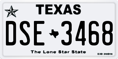 TX license plate DSE3468