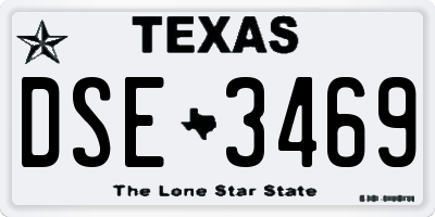 TX license plate DSE3469