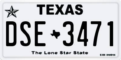 TX license plate DSE3471