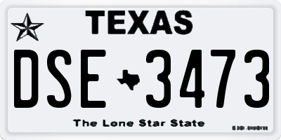 TX license plate DSE3473