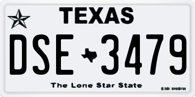 TX license plate DSE3479