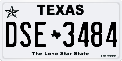 TX license plate DSE3484