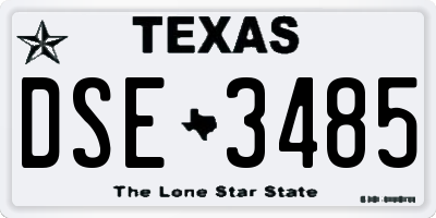 TX license plate DSE3485
