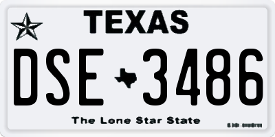 TX license plate DSE3486