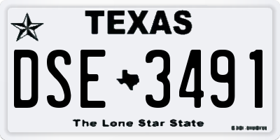 TX license plate DSE3491